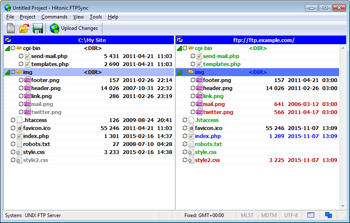 Overview of changes and synchronization to an FTP server